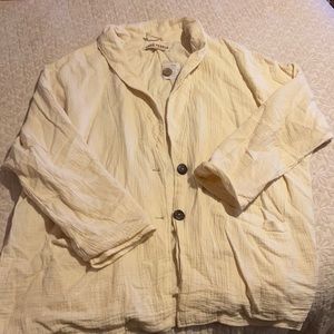 Free people cream colored “linen” like jacket